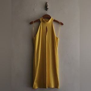 209 Yellow Halter-Style Mini Dress